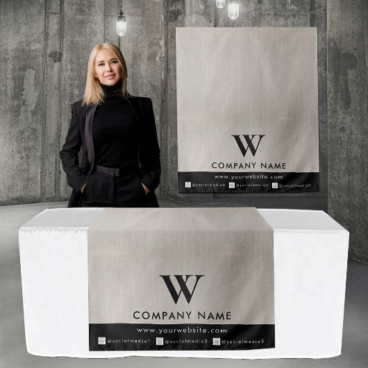 Business Table Runner Banner Linen Social Media Wandkleed