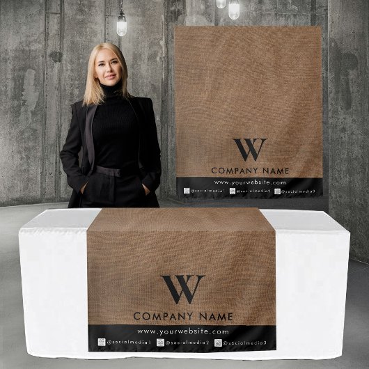 Business Table Runner Banner Linen Social Media Wandkleed