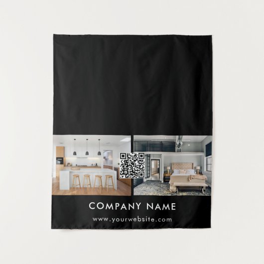 Business Table Runner Banner Vastgoed QR-code Wandkleed (Voorkant)