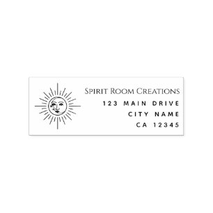 Business Tarot Sun Return-adres Rubberstempel