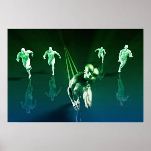 Business Technology Concept on Worldwide Report Poster (Voorkant)