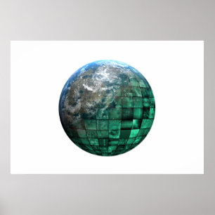 Business Technology Global Network met Futuristic Poster