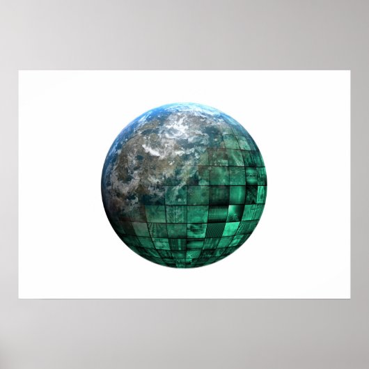 Business Technology Global Network met Futuristic Poster (Voorkant)