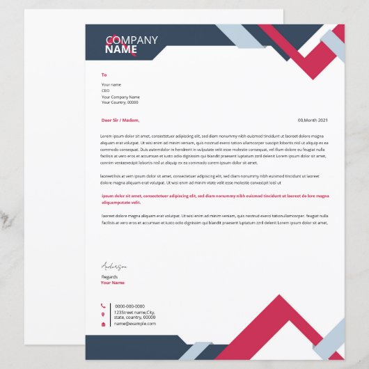 Business Tetterhead Template (Voorkant / Achterkant)