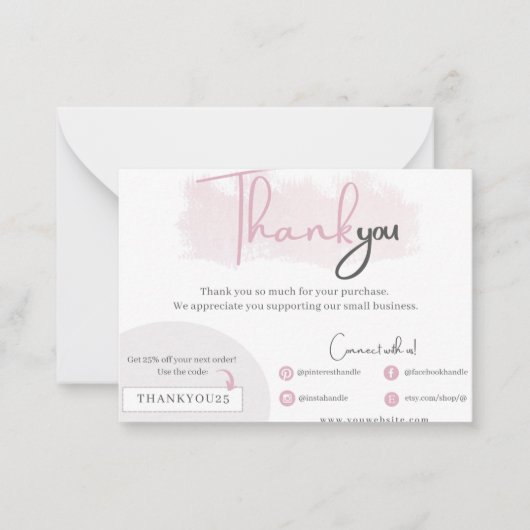 Business thank you card notitiekaartje (Voorkant)