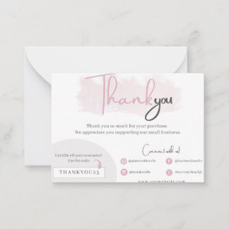 Business thank you card notitiekaartje