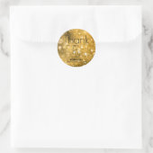 Business Thank You - Gold Glitter - Add Logo Ronde Sticker (Tas)