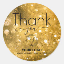 Business Thank You - Gold Glitter - Add Logo