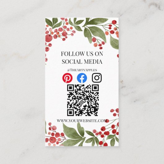 Business Thank You happy holidays christmas insert Visitekaartje (Achterkant)