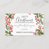 Business Thank You happy holidays christmas insert Visitekaartje (Voorkant)