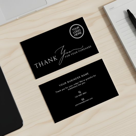 Business Thank You Modern Packaging Insert Visitekaartje