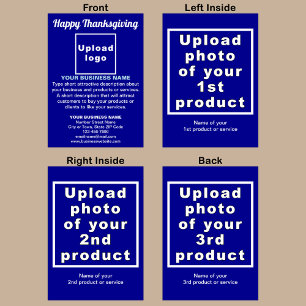 Business Thanksgiving Blue Folded Wenskaart Kaart