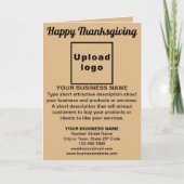 Business Thanksgiving Light Brown Folded Holiday Feestdagen Kaart (Voorkant)