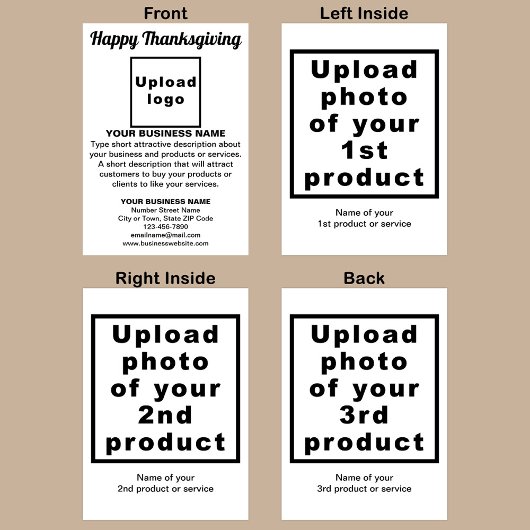 Business Thanksgiving White Folded Holiday Card Feestdagen Kaart