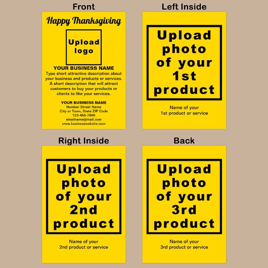 Business Thanksgiving Yellow Folded Wenskaart Kaart