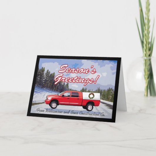 Business Truck Logo aannemer kerstgroet Feestdagen Kaart (Voorkant)