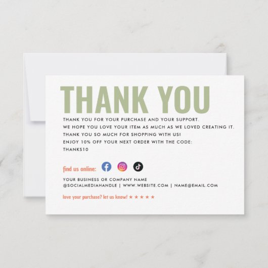 Business U bent Magic Retro Boho Floral Dank u Kaart (Achterkant)