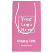 Business Uw Logo Hier Sjabloon op Roze Klein Cadeauzakje (Voorkant)