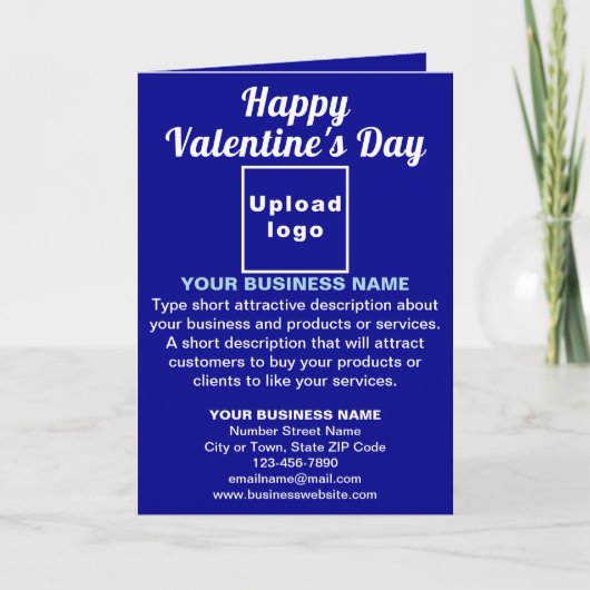 Business Valentijn Blue Folded Wenskaart Kaart (Voorkant)