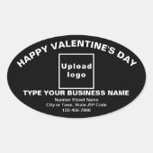 Business Valentijn Greeting on Black Oval Sticker (Voorkant)