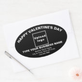 Business Valentijn Greeting on Black Oval Sticker (Envelop)