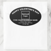 Business Valentijn Greeting on Black Oval Sticker (Tas)