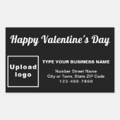 Business Valentijn Greeting on Black Rechthoekige Sticker (Voorkant)