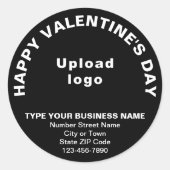 Business Valentijn Greeting on Black Round Sticker (Voorkant)