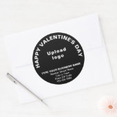 Business Valentijn Greeting on Black Round Sticker (Envelop)