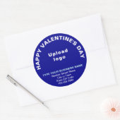 Business Valentijn Greeting on Blue Round Sticker (Envelop)