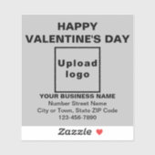 Business Valentijn Greeting on Gray Square Vinyl Sticker (Vel)