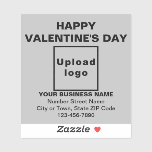 Business Valentijn Greeting on Gray Square Vinyl Sticker (Vel)