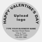 Business Valentijn Greeting on Grey Round Sticker (Voorkant)