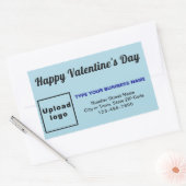 Business Valentijn Greeting on Light Blue Rechthoekige Sticker (Envelop)