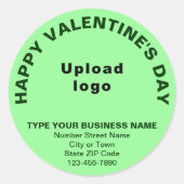 Business Valentijn Greeting on Light Green Ronde Sticker (Voorkant)