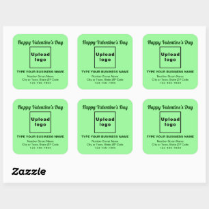 Business Valentijn Greeting on Light Green Vierkante Sticker