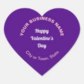 Business Valentijn Greeting on Paars Hart Sticker (Voorkant)