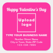 Business Valentijn Greeting on Pink Square Sticker (Voorkant)