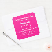 Business Valentijn Greeting on Pink Square Sticker (Envelop)