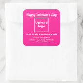 Business Valentijn Greeting on Pink Square Sticker (Tas)