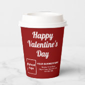 Business Valentijn Red Paper Cup Papieren Bekers (Achterkant)