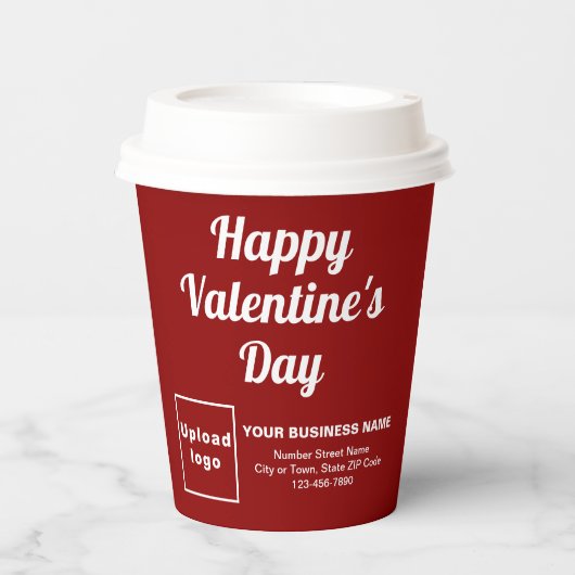 Business Valentijn Red Paper Cup Papieren Bekers (Voorkant)