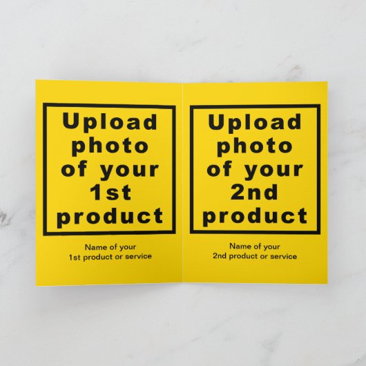 Business Valentijn Yellow Folded Wenskaart Kaart (Binnen)