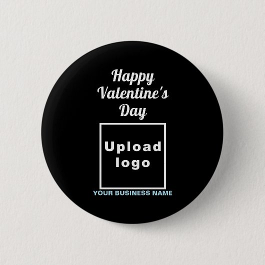 Business Valentine Greeting On Navy Blue  Ronde Button 5,7 Cm (Voorkant)