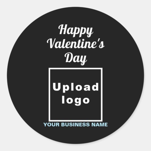 Business Valentine Greeting On Navy Blue  Ronde Sticker (Voorkant)