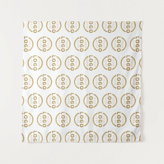 Business Video Conference Backdrop van Logo bedrij Wandkleed (Voorkant (horizontaal))