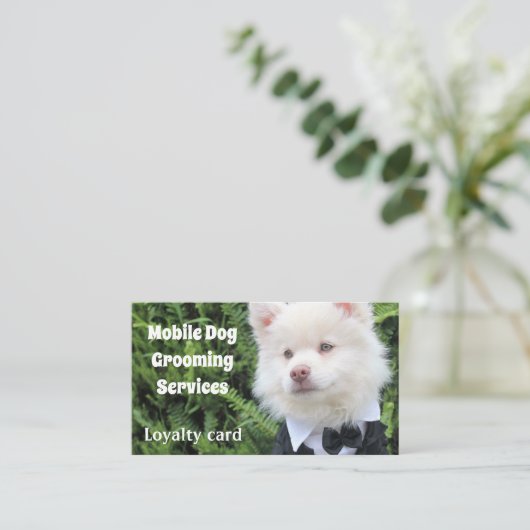Business voor Mobile Dog Pet Grooming Service Klantenkaartje (Staand voorkant)