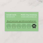 Business voor Mobile Dog Pet Grooming Service Klantenkaartje (Achterkant)