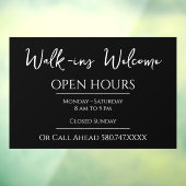Business Walk-ins Welkom en Open Uren Raamsticker (Vel 3)