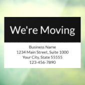 Business We verplaatsen aankondiging zwart-wit Raamsticker (Vel 3)